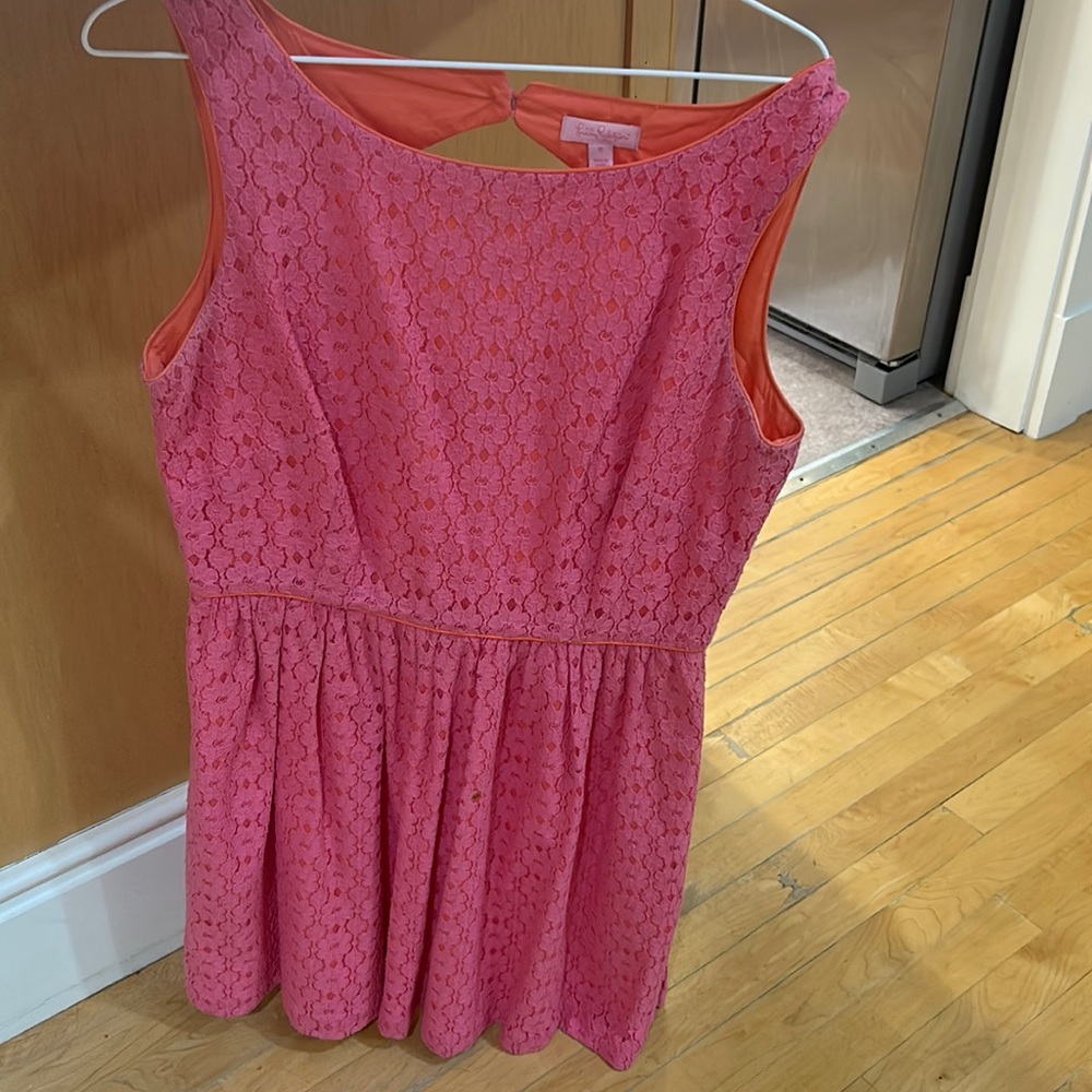 Lilly Pulitzer fit and flare floral overlay dress